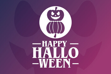 Happy Halloween. Holiday concept. Template for background, banner, card, poster with text inscription. Vector EPS10 illustration.