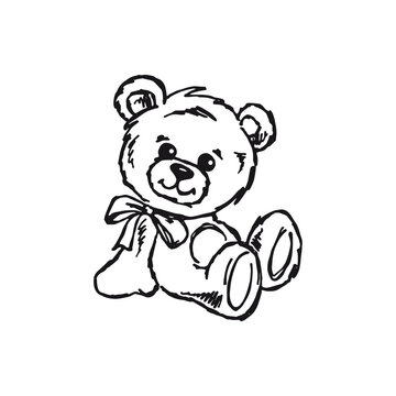Teddy bear - kind animal vector drawing