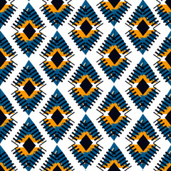 Paint brush rhombuses ornament. Seamless lozenges pattern. Hand drawn diamonds backdrop. Tiles wallpaper. Ethnic motif. Geometric background. Digital image. Geometrical print. Tribal vector work.