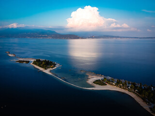 fantastic view on the conigli island on lake garda