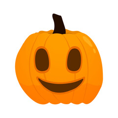 Halloween cute smiling pumpkin isolated on white