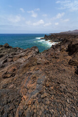 Rocks of Los Hervideros. Lanzarote. Canary Islands. Spain.