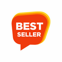 Speech bubble with Best Seller text. flat cartoon trend modern logotype graphic design isolated on white background