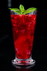 hot tea with rose petals and cranberries