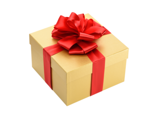Golden gift box isolated