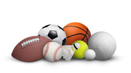 Set of balls isolated on white background