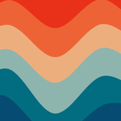 wavy retro groove background with swirling rays. vector illustration. The pattern is in the style of the seventies and sixties. Hippie style design