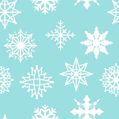 Fototapeta na wymiar Winter seamless Noel snowflakes for wrapping paper and clothes print and kids and Christmas gifts