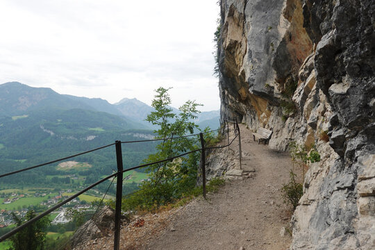 Ewige Wand hiking and mountain biking path, Bad Goisern, Austria	