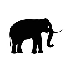 Wildlife pets animals elephant icon | Black Vector illustration |