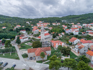 Fototapeta premium Croati - Amazing Kukljica town on the Ugljan island from drone view