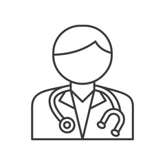 Doctor concept line icon. Simple element illustration. Doctor concept outline symbol design from medical set. Can be used for web and mobile on white background