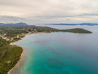 Fototapeta na wymiar Croatian Islands - Kornati and the Adriatic sea from drone view