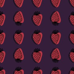 Cartoon summer fruit seamless strawberry pattern for wrapping paper and kids clothes print and fabrics