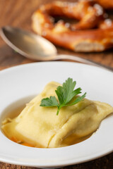 swabian maultasche in broth