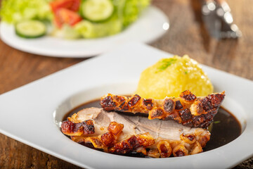bavarian roasted pork with dumplings