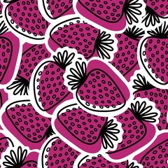 Cartoon summer fruit seamless strawberry pattern for wrapping paper and kids clothes print and fabrics