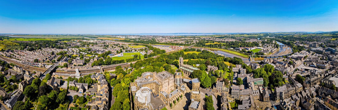 A view of Lancaster, a city on river Lune in northwest England