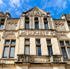 Above the main door at the Free Library and Central Technical Schools in Truro, Cornwall