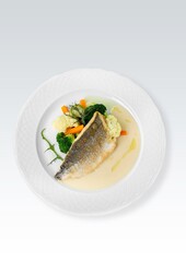 Fresh tasty fish fillet dish on the plate