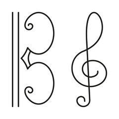 Note, music concept line icon. Simple element illustration. Note, music concept outline symbol design from music set. Can be used for web and mobile on white background