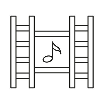 Movie editing concept line icon. Simple element illustration. Movie editing concept outline symbol design from music set. Can be used for web and mobile on white background