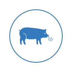 Infection ill pig pandemic flu icon | Circle version icon |