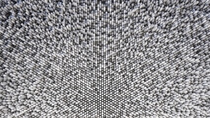 Fototapeta premium 3D Futuristic circles background Abstract geometric grid pattern