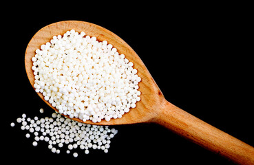Tapioca Pearls on Black Background