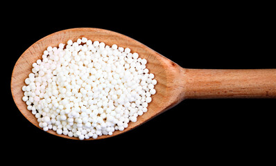 Tapioca Pearls on Black Background