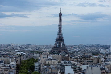 Close-up view of the eiffel tower in Paris at night. High quality photo