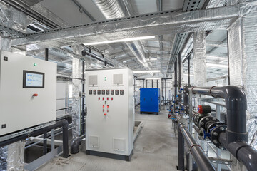 Control panel for water treatment plant, industrial water treatment.