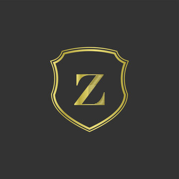 initials z elegant gold logo