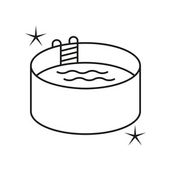 Swimming pool concept line icon. Simple element illustration. Swimming pool concept outline symbol design from summer set. Can be used for web and mobile on white background