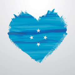 Heart shaped flag of Micronesia