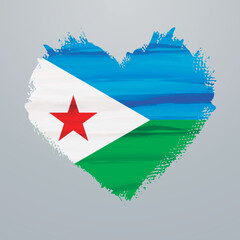 Heart shaped flag of Djibouti