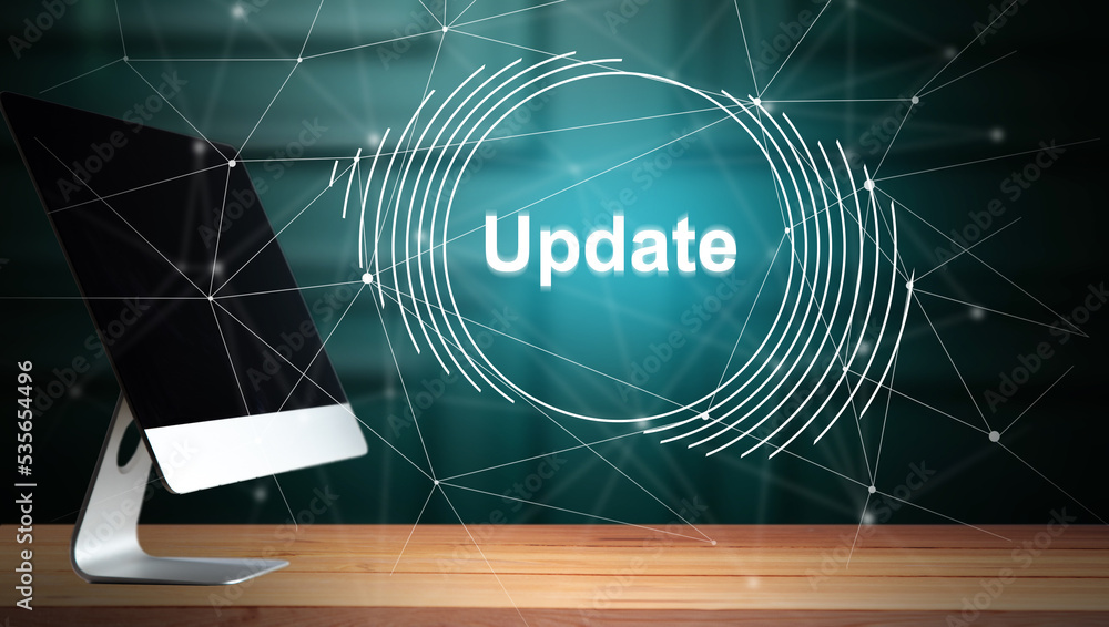 Aufkleber update and computer