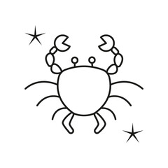 Crab, sea life concept line icon. Simple element illustration. Crab, sea life concept outline symbol design from summer set. Can be used for web and mobile on white background