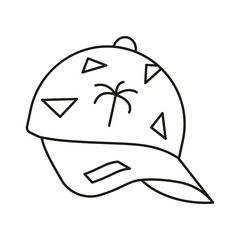 Cap, baseball concept line icon. Simple element illustration. Cap, baseball concept outline symbol design from summer set. Can be used for web and mobile on white background