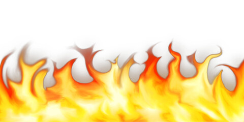 Illustration of burning fire flame