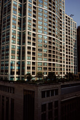 Fototapeta premium Chicago Downtown buildings Rooftops birds eye view