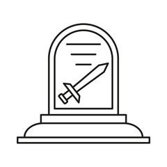 Death, grave concept line icon. Simple element illustration. Death, grave concept outline symbol design from war set. Can be used for web and mobile on white background