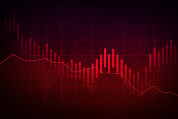 Red graph going down showing stock market crash with alarming colors and design. Modern market crash concept wallpaper