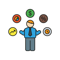 Businessman, diagnosis colored icon. Simple color element illustration. Businessman, diagnosis concept outline symbol design from medical set. Can be used for web and mobile on white background