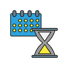 Deadline icon, sand watch colored icon. Simple color element illustration. Deadline icon, sand watch concept outline symbol design from medical set. Can be used for web and mobile on white background
