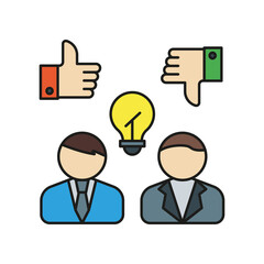 Feedback. Businessmen colored icon. Simple color element illustration. Feedback. Businessmen concept outline symbol design from medical set. Can be used for web and mobile on white background