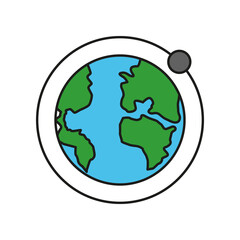 Earth, planet colored icon. Simple color element illustration. Earth, planet concept outline symbol design from Cosmos set. Can be used for web and mobile on white background