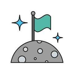 Flag space colored icon. Simple color element illustration. Flag space concept outline symbol design from Cosmos set. Can be used for web and mobile on white background