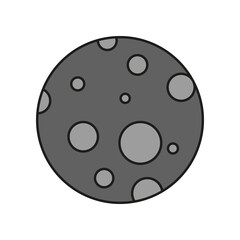 Moon colored icon. Simple color element illustration. Moon concept outline symbol design from Cosmos set. Can be used for web and mobile on white background