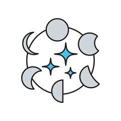 Moon Phases colored icon. Simple color element illustration. Moon Phases concept outline symbol design from Cosmos set. Can be used for web and mobile on white background